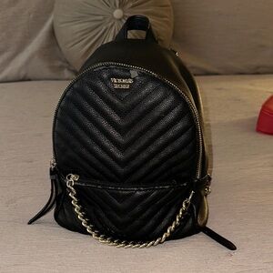 Victoria's Secret Quilted Black Backpack